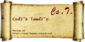 Csák Tamás névjegykártya